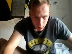 Bad boy rocker fingers his ass and jerks his cock