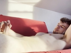 Bwc, gay couch, masturbating