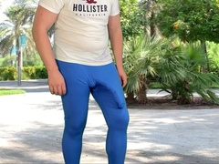 Large pecker jism in cock-squeezing trousers