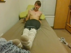 Gay hogtied bondage, ziptie bondage, ziptied