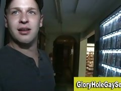 Straight guy sucked off at gloryhole