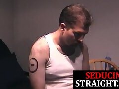 Tiedup straight amateur gets sucked and anal licked by DILF