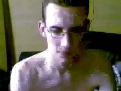 Slim Gay In Glasses Solo Masturbation