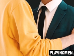 PlayingMen.com - Edward Terrant's yells pack the apartment as James Fox porks his caboose