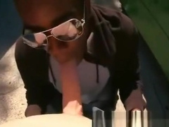 Interracial blowjob and street fucking for extra cash