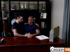 Sexy twink Alex Meyer gets intense anal play in the office
