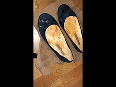 Cum on GF Blue Flat Ballerinas (9. Shot)