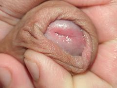 closeup hole Leaking and swallowing cum dressed in lingerie stocking filling cup and drinking own sperm wanking uncut