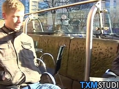 Three young twink amateurs suck cock and anally fuck