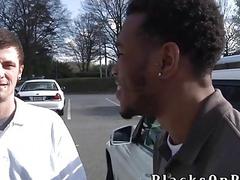 Gay bitch Sean Dean gets bred by a thick black rod