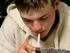Sweetest youngster Jeremiah Johnson self deep throats in smoking solo