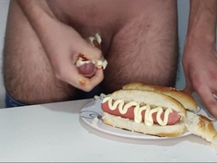 Food porno #trio - Super-steamy Dogs - Smearing my dinky in toppings
