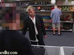 Homosexual pawn likes 3ome pummeling in office after dicksucking