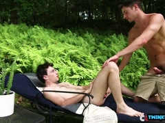 Interracial anal with a fat fuck pole leaves Lad with a cumshot facial