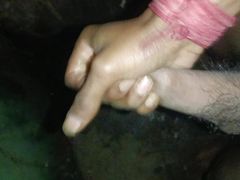 Indian Desi boy cock hard handjob with water