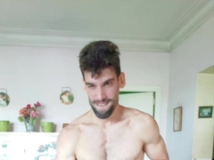 Red-hot fellow with good-sized nutsack and furry muscled gams, wanking