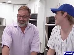 Old Stepdaddy Offers A Sensual Massage To Twink Stepson