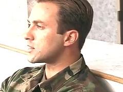 Couch fucking military action with two seargants