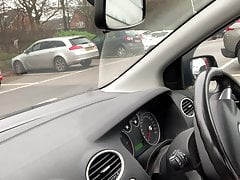 Carpark wank in sexy stockings tights pantyhose