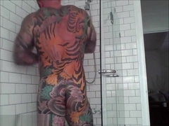 Tattooed Muscle dad shower