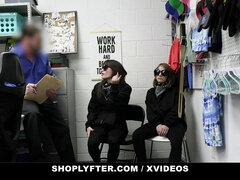 Mia Taylor & Dakota Burns get their tight pussies searched after being caught shoplifting & doggystyled by officer