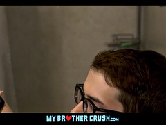 Nerdy twink stepbrother fucked by his straight stepbrother
