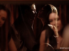 SinfulXXX celebrates anna's birthday with a steamy orgy of passionate kissing, eating, and rimjobs!