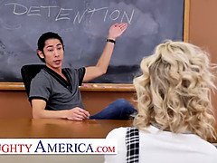 Naughty America - Hot blonde feels naughty at detention