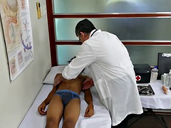 Gay doctor barebacks a young Asian boy after an anal checkup