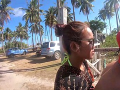 Fucked on the beach in public with his sexy Thai amateur girlfriend who loved it