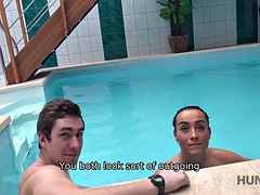 HUNT4K. Pretty lassie loves cock so she is allowed to stay in the spa area