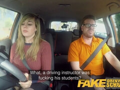 Ryan Ryder's driving lesson ends with a wild car sex and tattooed babes bouncing boobs