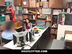 Redhead teen with small tits fucks to avoid going to jail - Shoplyfter