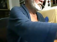 Italian Grandpa Stroke and Cum