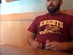 Bearded Bro Public Jerk Off in A Coffee Shop 8