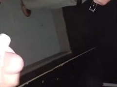 Mutual Jack Off in a Hookup Store Flick Booth: Fat Spunk Shot