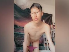 So submissive Femboy Shows Skinny Frame