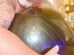 Chub hole exposed on exercise ball for your pleasure