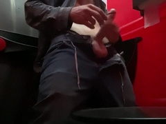 Construction employee fapping off Ginger uncircumcised fit with face