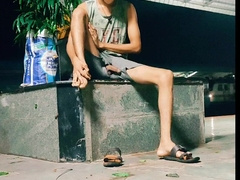 Teenage bumder fellow massaging sumptuous man sausage