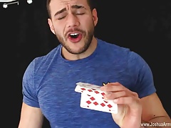 Cocky Muscle Guy Plays Strip Poker While Wanking