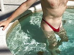 red thong in my pool