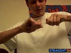 Straight thugs Billy and Jacob love collecting cum in a cup