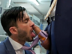 Andy Star and Dario Beck having sex in the laundromat