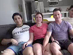 UN-CUT Euro gigolo uses 9 inch Monster trunk to bang homo boy and petite Ebony.