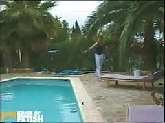 Two Horny Twinks Blow Their Big Dicks and Lick Shaved Asses Outdoor on the Sunbed