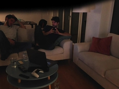 straight acquaintance deceived into stroking with shirtlifter pals!