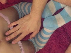 Innocent sissy boy loses virginity to his well-hung stepdad until he's soaked in cum!