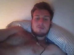 German Bear Handsfree Humps Bed & Cums on Cam