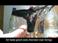 Cum in Thong String von User Sperma used panty dirty